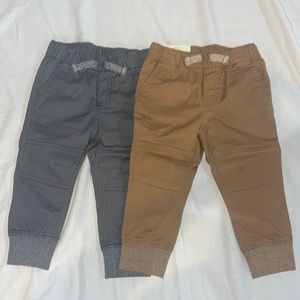 18 Month Boy Pair of Joggers Gray/Brown Drawstring Cat and Jack